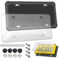 thumbnail image 2 of ZXFOOG Car License Plate Frame Cover- Clear Bubble Novelty Plate Cover with Silicone License Plate Frame for US Plate, Unbreakable Protector for Front or Back Rear License Plate Included Screws,Caps, 2 of 4