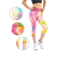 thumbnail image 6 of LAVA Tie Dye Leggings for Women High Waisted Butt Lifting Scrunch Yoga Pants Workout Textured Capri（Yellow， S), 6 of 7