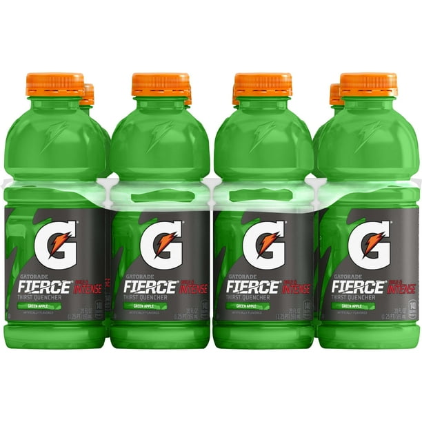 Gatorade Thirst Quencher Fierce Green Apple Sports Drink, 20 oz Bottles ...