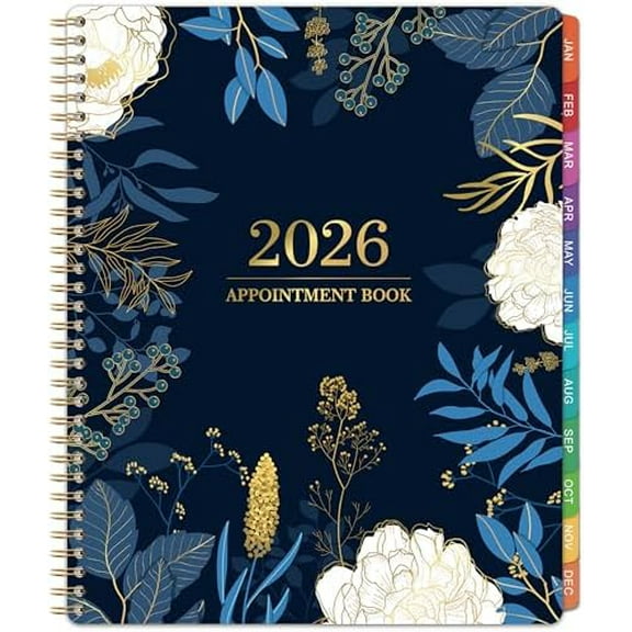 2026 Appointment Book - Weekly Appointment Book 2026, Jan 2026 - Dec 2026, 2026 Planner, 9" x 11", Planner 2026 with Tab, Half Hour (30 Mins) Interval
