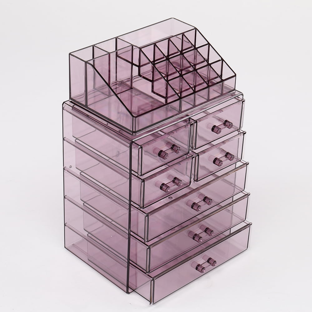 Private Jungle Makeup Organizer Acrylic Cosmetic Storage Drawers and Jewelry Display Box,7 Large Drawers,Purple Private Jungle Makeup Organizer Acrylic Cosmetic Storage Drawers and Jewelry Display Box,7 Large Drawers,Purple