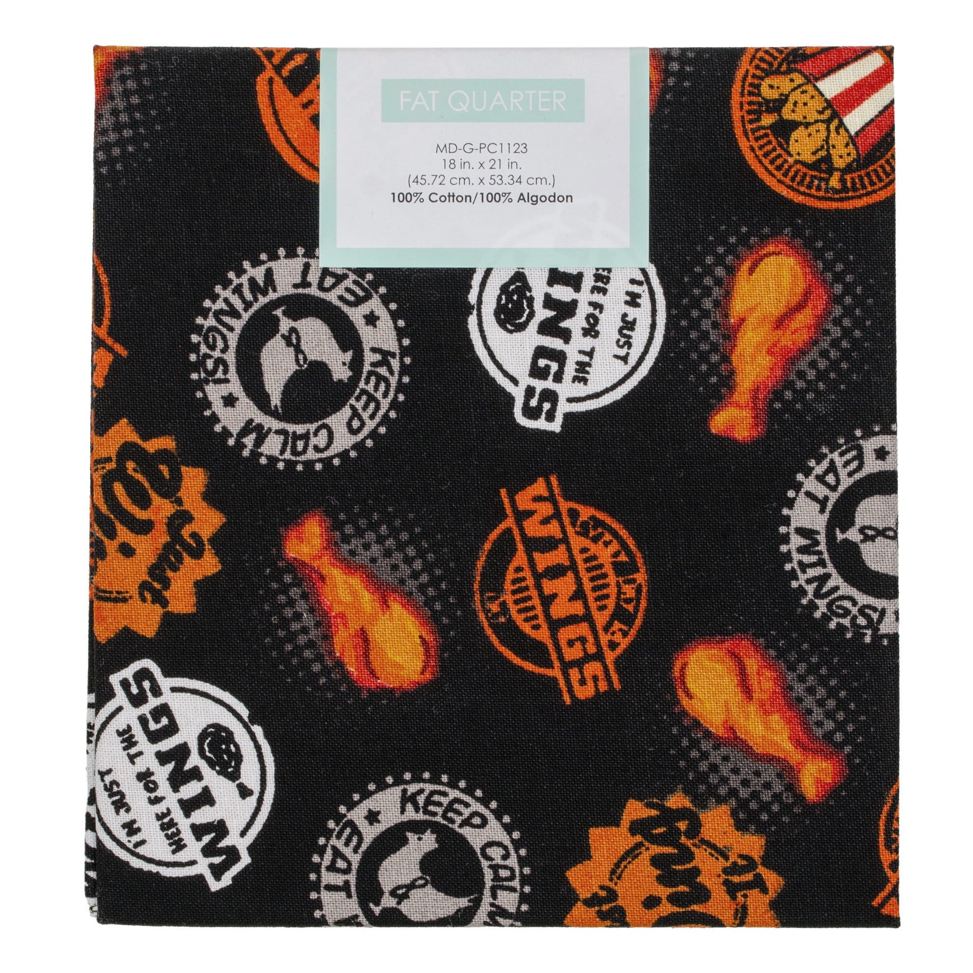 Fabric Editions 18" x 21" 100% Cotton Wings Precut Sewing & Craft Fabric, Black 10 Pieces