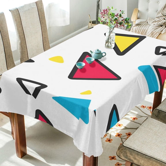 Yayeee Tablecloths 54" x 54" Rectangle Wrinkle Resistant Party Table Cover, Red Triangles