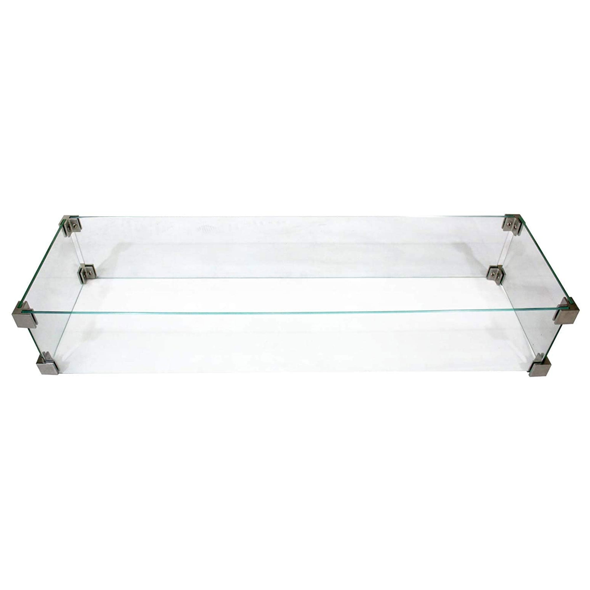 Elementi 44 In Rectangle Temper Glass Wind Screen for Manhattan Fire Pit