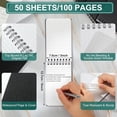 thumbnail image 2 of 2 Pcs Waterproof Notebook Graph Paper 3" x 5" All Weather Pocket Notepads,Spiral Notebook, Steno Pads Memo Grid Lines Pads Journal for Office (Black), 2 of 6