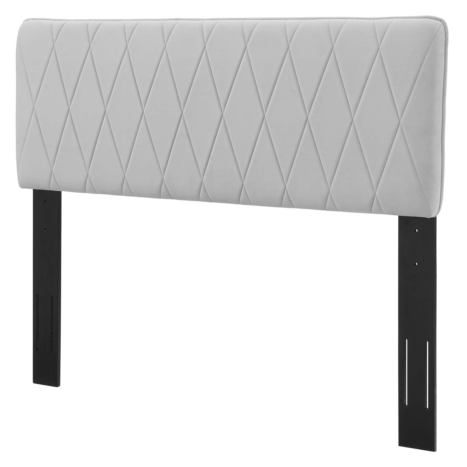 Headboard, Twin Size, Velvet, Light Grey Gray, Modern Contemporary Urban Design, Bedroom Master