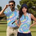 thumbnail image 2 of Garronmavis Tie Dye Galaxy Matching Golf Shirts for Couple Breathable Fabric Golf Tennis Tank Top Moisture Wicking for Yoga or Daily Wear Soft and Comfortable, 2 of 6