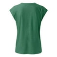 thumbnail image 4 of YEJIMAN Green Shirt Women, Polyester,Spandex,cotton Plus Size Tunic Tops For Women, Short Sleeves V Neck Plain Color Soft Loose Fitting Summer T Shirts Women, 4 of 5