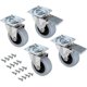 thumbnail image 1 of Juego de 4 ruedas giratorias para muebles de 50 mm con placa de fijación y rodamiento de bolas, ruedas de goma color gris., 1 of 5