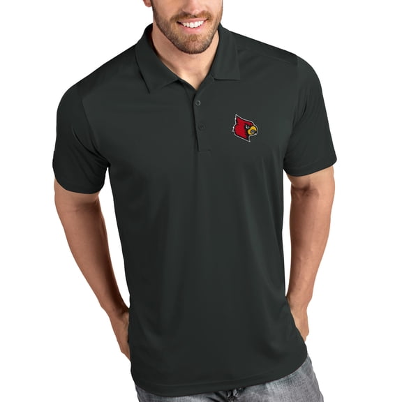 Louisville Cardinals Antigua Tribute Polo - Charcoal
