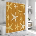 thumbnail image 6 of Vintage Yellow Orange Starfish Bathroom Shower Curtains with 12 Hooks Polyester Waterproof Shower Curtain for Stalls and Bathtubs Summer Coastal Beach Marine Decorative Bathroom Curtain 66x72 Inches, 6 of 9