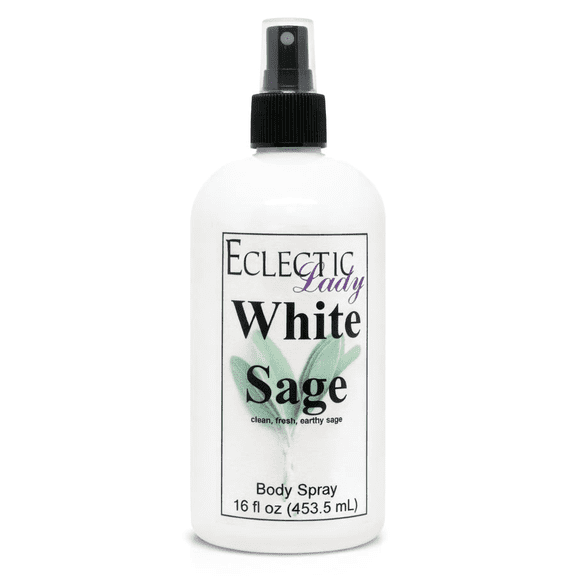 White Sage Body Spray, Eclectic Lady, Hydrating Mist, Unisex, 16 oz