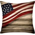 thumbnail image 2 of Set of 4 Vintage American Flag Throw Pillow Covers 4th of July Independence Day USA Patriotic Pillow Case 18x18 Inch Cotton Linen Farmhouse Decorative Square Cushion Cover for Sofa Bed, 2 of 6