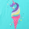 thumbnail image 5 of Toddler Baby Girl Outfits Summer Clothes Set Unicorn Ice Cream Print Ruffle Sleeveless Top and Shorts Set Cute Pattern Printed Outfits 2-3 Years, 5 of 6