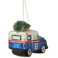 thumbnail image 4 of Northlight Delivery "USPS Mail" Truck with Tree Glass Christmas Ornament - 5" - Blue and White, 4 of 4