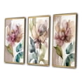 thumbnail image 3 of Designart "Pink Watercolor Peony Blooming Beauty I" Floral Peony Framed Wall Art Set Of 3 - Pink Modern Frame Gallery Set For Office Decor, 3 of 6