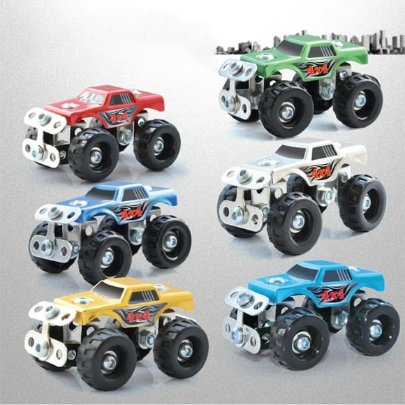 EGNMCR Metal Assembled Engineering Vehicle Screw Tightening Toy Model Building Blocks For Children Military Ship Gift Assembly cars