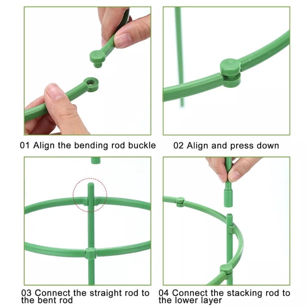 Grow Your Pantry Lot de 3 cages à tomates pouvant supporter jusqu'à 10 kg de plants de tomates avec 12 clips pour plantes et un dispositif de fixation torsadée de 100 m