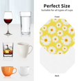 thumbnail image 5 of Drink Coasters, Daisies Flowers Yellow -PVC Leather Coasters Sets of 4 for Tabletop Protection - Bar Accessories, Coasters for Drinks Cup Aesthetic Coasters Home Office Decor Octagon, 5 of 5