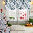 thumbnail image 5 of Tropical Botanical Curtain Valances for Windows, Kitchen Valance Window Treatments Panel 2 Pack, Summer Palm Leaves Peacock Blue Green Rod Pocket Short Curtains for Bathroom Bedroom 54 x 18 Inch, 5 of 8