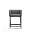 thumbnail image 4 of Home Square 34" Faux Leather Barstool in Gray & Black Finish - Set of 3, 4 of 7