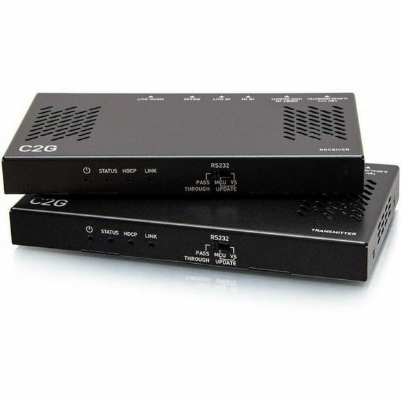 C2G HDMI HDBaseT   RS232 and IR over Cat Extender Box Transmitter to Box Receiver (18Gbps), 4K 60Hz
