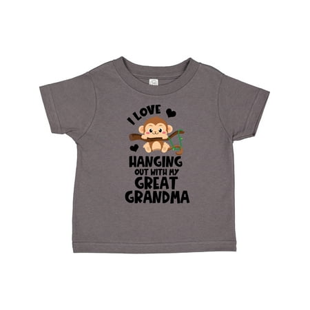 

Inktastic Monkey I Love Hanging out with My Great Grandma Gift Toddler Boy or Toddler Girl T-Shirt