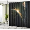 thumbnail image 5 of Ambesonne Galaxy Shower Curtain, Sun Rising Above Earth, 69"Wx84"L, Black, 5 of 5