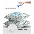 thumbnail image 4 of Pack of 2 Outdoor Pillow Covers, Green Eucalyptus Leaves Texture Waterproof Square Throw Pillowcase Cushion Decorative Pillow Covers for Couch Patio Tent, 24x24 in, 4 of 6
