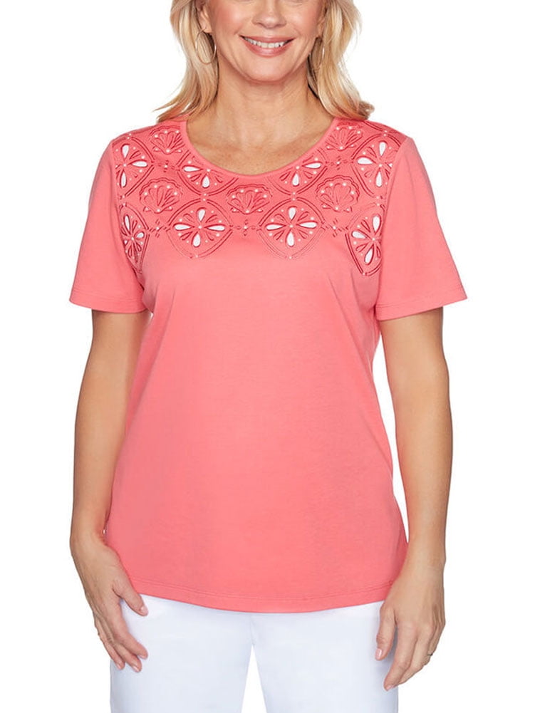 Alfred Dunner Alfred Dunner Women's Miami Beach Cutout Knit Top
