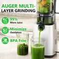 thumbnail image 6 of Cold Press Juicer with 5.3 Inch Wide Chute - Quiet AC Brushless Motor for Whole Fruits & Vegetables, Easy Clean Masticating Extractor, 6 of 7