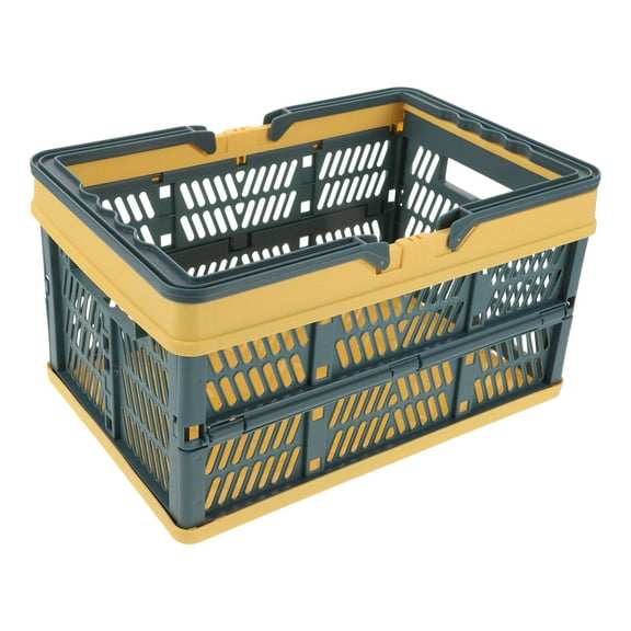 WEUVEB Foldable Shopping Basket Blue Plastic 1Pc 11.8x7.9x6.1in