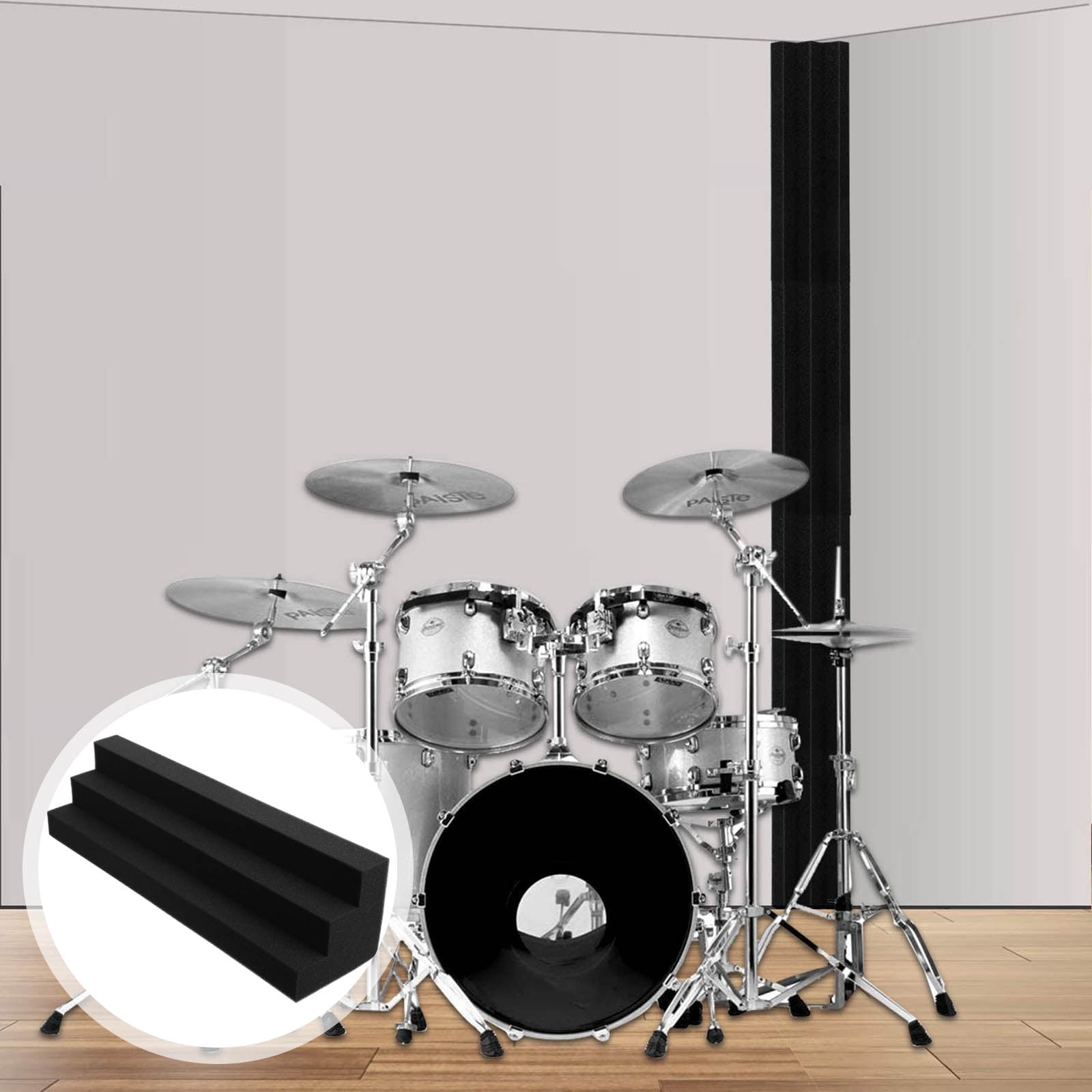 ULTNICE 5Pcs Black Soundproofing Panels for Corner Noise Reduction and Echo Control Acoustic Foams
