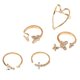 thumbnail image 2 of 5x Vintage Boho Rings Apilable MIDI Joint Rings Gold Birthday Daily Hugo Anillos de nudillo, 2 of 7