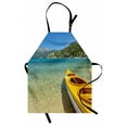 thumbnail image 1 of Lake Tahoe Apron Extreme Sports in Wild Lakeside Places Scenic Activities, Unisex Kitchen Bib Apron with Adjustable Neck for Cooking Baking Gardening, Turquoise Sky Blue Lime Green, by Ambesonne, 1 of 3