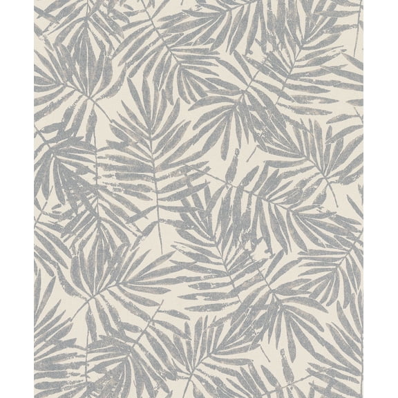 Marburg La Veneziana Pewter Leaf Wallpaper, 20.5-in by 33-ft, 56.4 sq. ft
