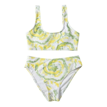 

Girls Swimsuits Two Piece Size 9-10 Years Two Piece Sport High Waist Bikini Set Girls Bathing Suits High Waisted