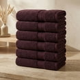 thumbnail image 2 of Ample Decor Bathroom Hand Towels 100% Cotton 18X28 inch -6pc Brown, 2 of 6
