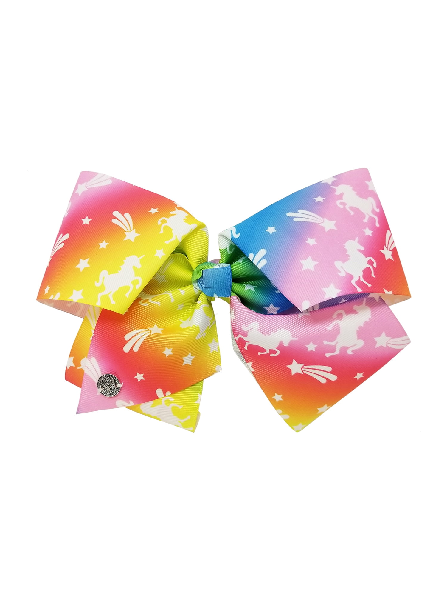JoJo Siwa Large Cheer Hair Bow (Rainbow with Stars)