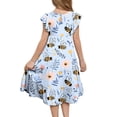 thumbnail image 6 of Pounoo New Dresses For Kids (6-15 Y) Girl New Short-Sleeved Flying Sleeve Round Neck Printed Waist Pocket Layered Dress For Children'S Day In Summer Dresses For Girls 10-12, 6 of 6
