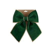 Velvet Christmas Bow - Green, Portable Christmas Tree Decoration Wreath Bow, 1 Piece (Small)