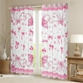 thumbnail image 2 of Homewish Kawaii Bowknot Curtains Pack of 2 (42x84 Each) for Girls, White Pink Plaid Curtains Blackout, Hand Drawn Love Hearts Bedroom Curtains, Luxury Bedroom Decor, 2 of 6