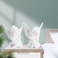 thumbnail image 2 of tredstone 2pcs Cupid Angel Statue Tabletop Cherub Home Decor Garden Ornament White, 2 of 8