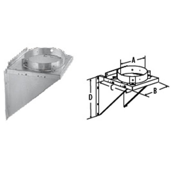 M & G Duravent 8DT-TSB 8 Inch Duratech Tee Support Galvanized