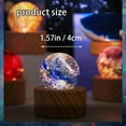 thumbnail image 3 of Glowing Sky Glass Sphere Decor, 7 Colors 40mm Ice Cracked Balls Crystal Balls with LED Wooden Base Decorative, for Home,Meditation, Energy Balancing & Light Decor (Round Bases), 3 of 6