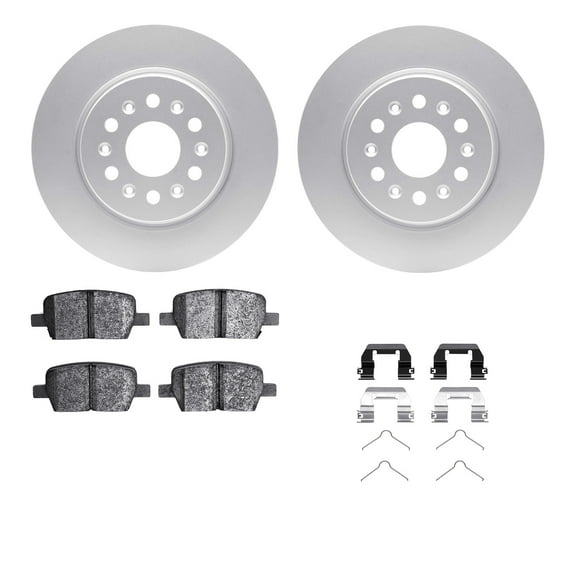 Dynamic Friction Company Rear Geospec Brake Rotors with 5000 Advanced Brake Pads includes Hardware 4512-48074