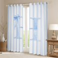thumbnail image 2 of Manfei Blue Personalized Initial H Blackout Curtains Set of 2 (38x54 Each),Abstract Geometric Stripes Living Room Curtains, 2 of 6