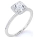 thumbnail image 5 of JeenMata Anillo de Compromiso con Diseño de Halo de Cojín y Pavé de Moissanita de Talla Redonda de 1,75 Quilates Engastado en Garras en Baño de Oro Blanco de 18 K sobre Plata, 5 of 5