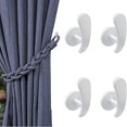 thumbnail image 1 of Curtain Holdback, 4 Pcs Wall Mounted Drapery Tiebacks , Heavy Duty Metal Decorative Window Drapery Holder Curtain Hook, 1 of 5