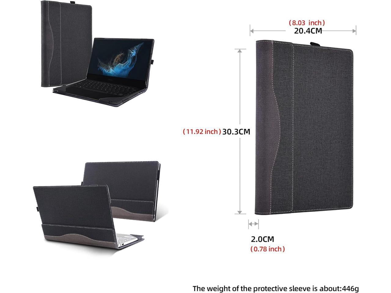 Laptop Cover for Samsung Galaxy Book 2 360 |Book 2 Pro 360|Book 2 pro 360 | Book 3 360|Chromebook 13 XE930QCA/Book Flex 13.3 NP930QCG PU Detachable Case